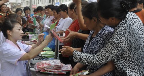 鎮(zhèn)安人口計生局向群眾宣傳計劃生育政策