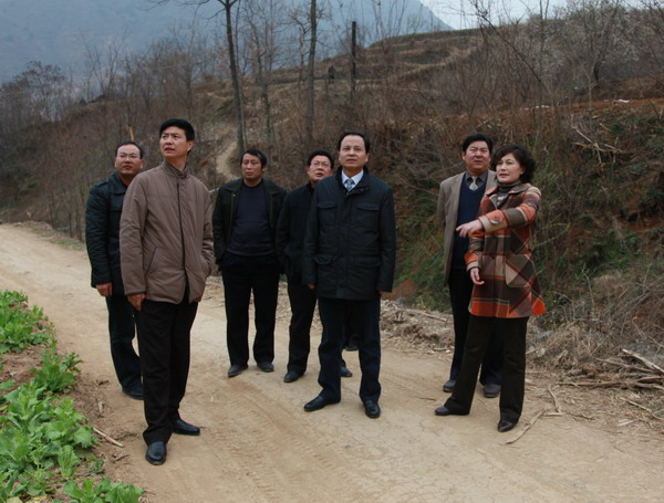 縣長(zhǎng)張盈安深入永樂(lè)鎮(zhèn)王家坪村視察敬老院選址情況.jpg